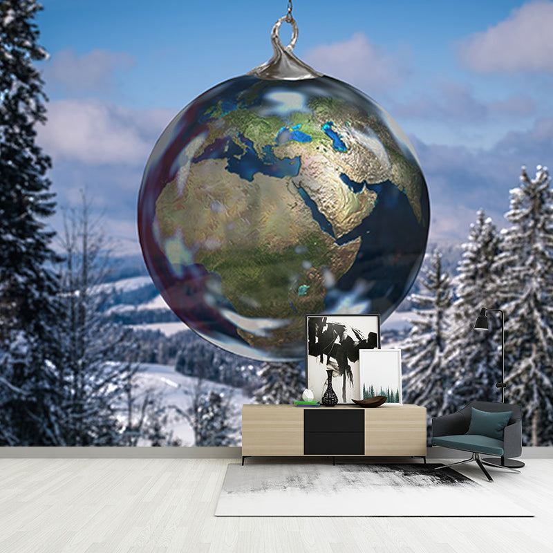 Washable Illustration Mural Wallpaper Earth Indoor Wall Mural