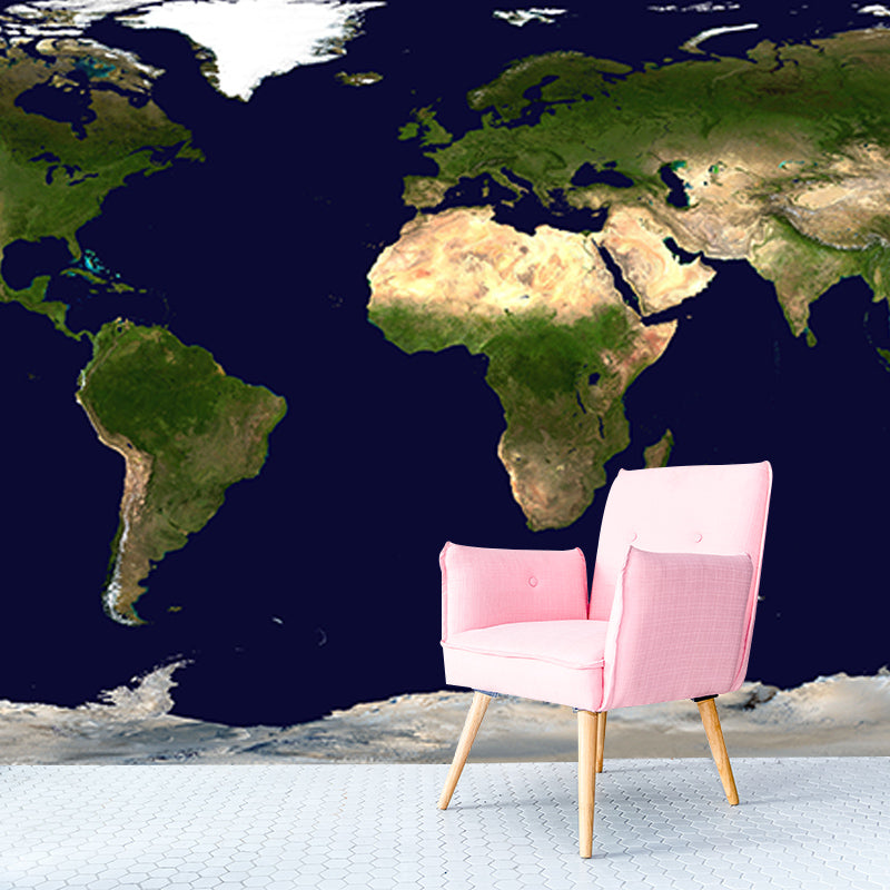 Beautiful Illustration Mural Wallpaper World Map Sitting Room Wall Mural