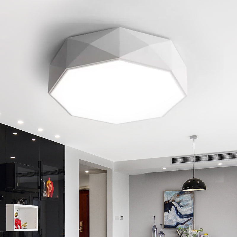 Concava / Convx Shape Metallo Flush Montaggio Illuminazione Moderno Led Bianco / Nero Flush Tetto, 16 "/19.5" /23.5 " wide