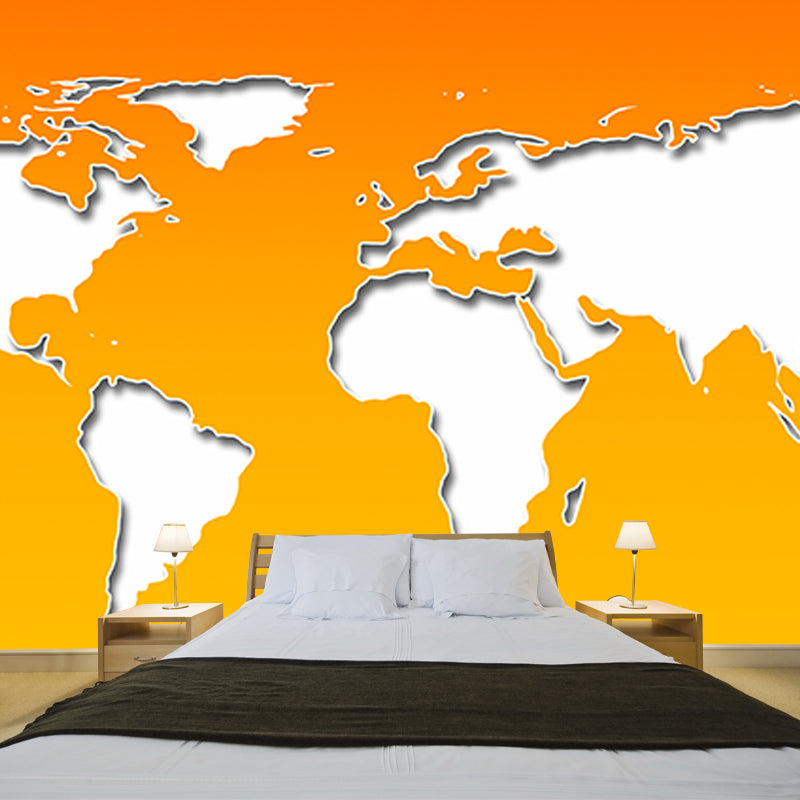 Environment Friendly Mural Wallpaper World Map Illustration Bedroom Wall Mural