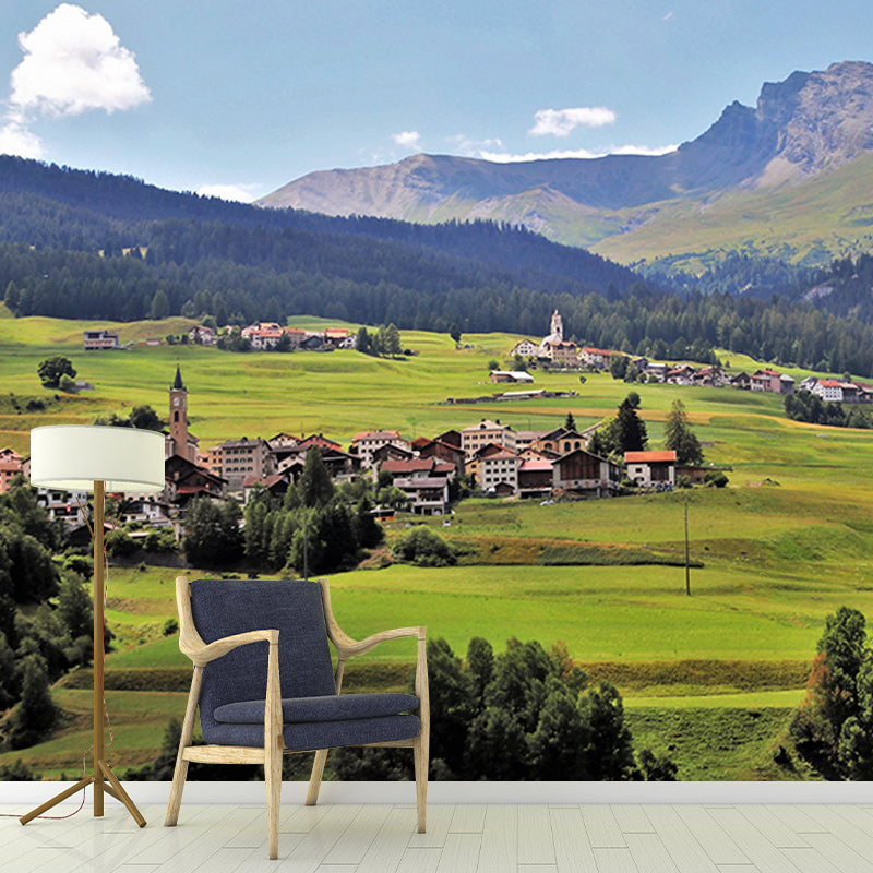 Washable Stain Resistant Mural Wallpaper Village Indoor Wall Mural