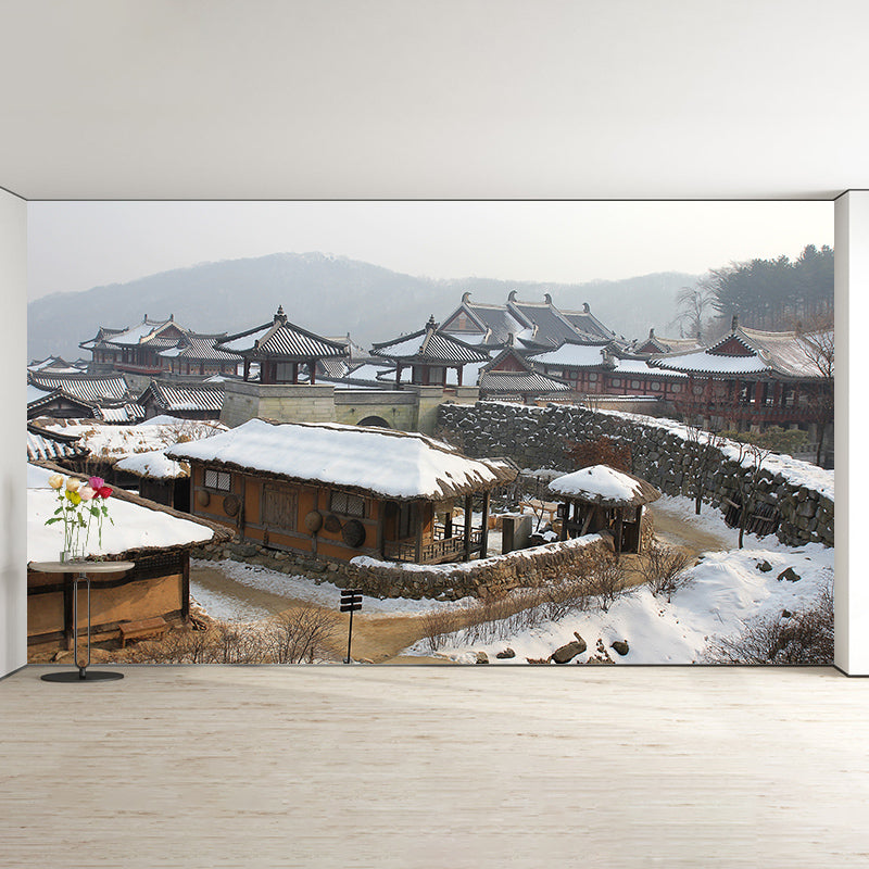 Photography Wall Mural Wallpaper Village Sitting Room Wall Mural