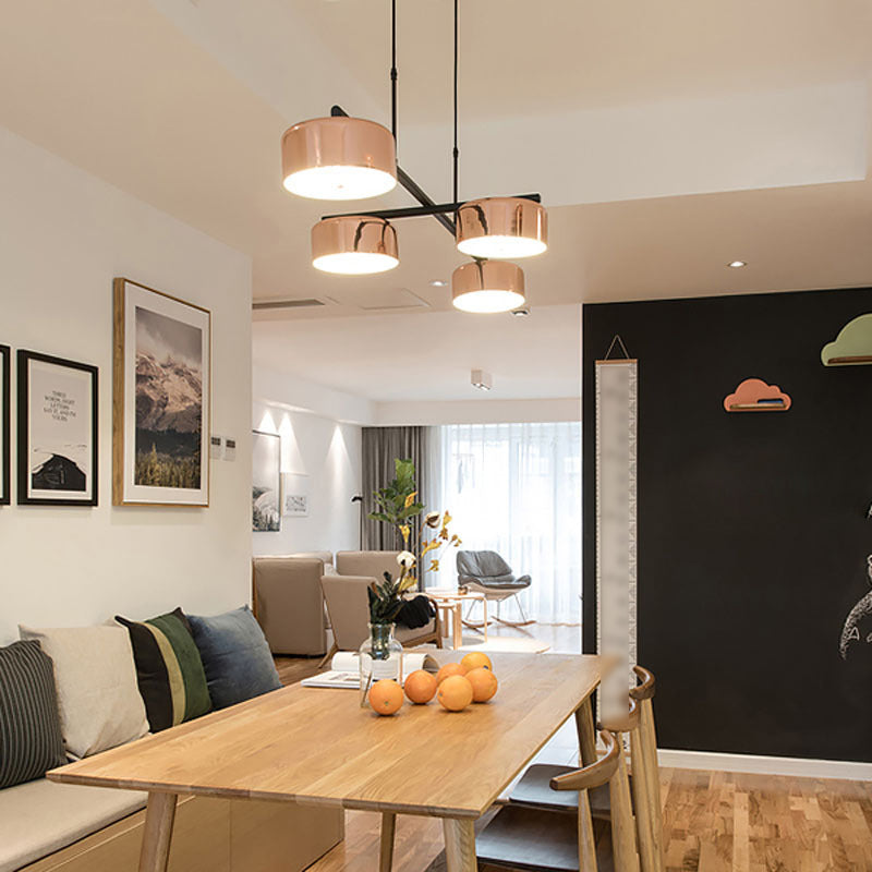 Postmodern Metal Island Light Forma 4 Lights Island Colgante para comedor