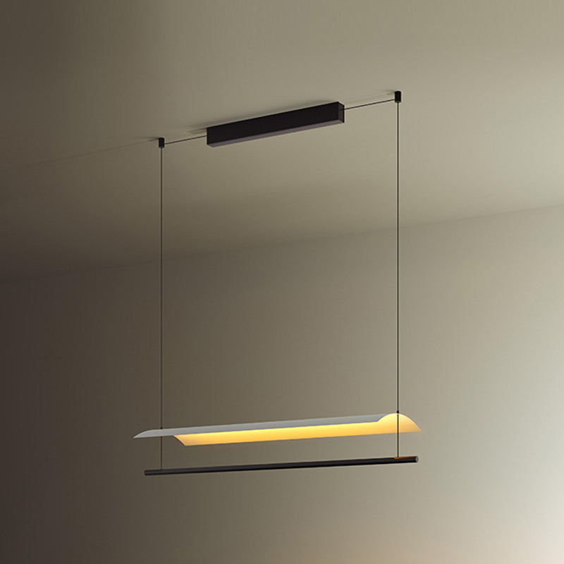 Retrase Black Island Light Modern Metal Led Island Colgante para sala de estar