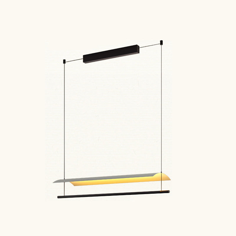 Retrase Black Island Light Modern Metal Led Island Colgante para sala de estar