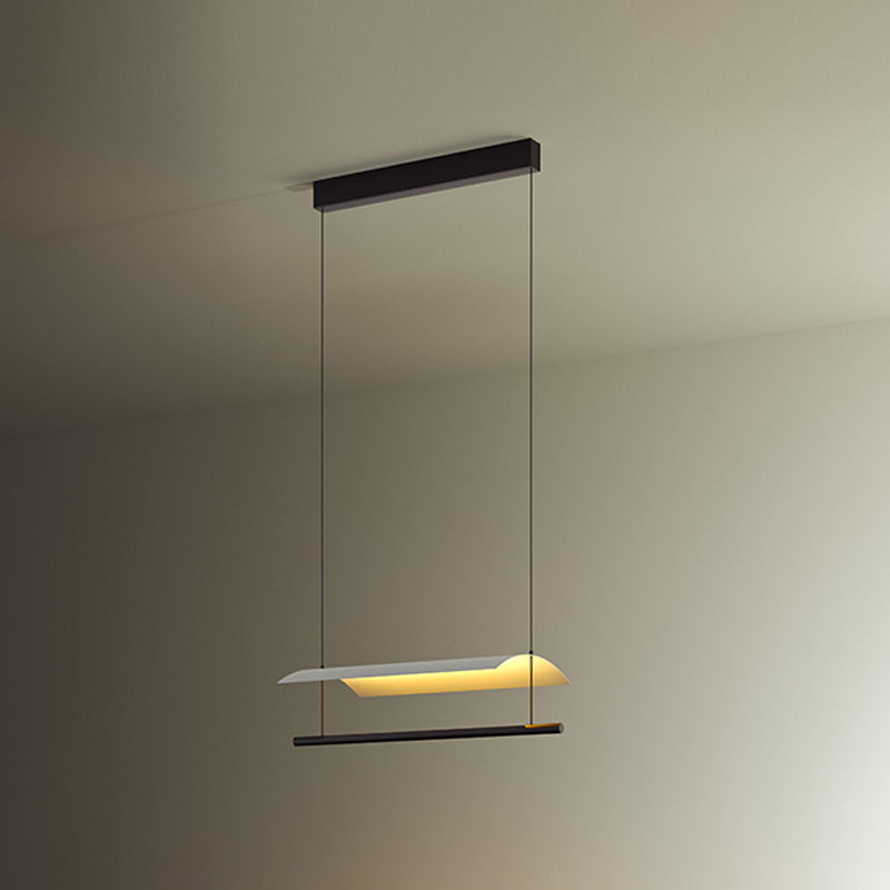 Retrase Black Island Light Modern Metal Led Island Colgante para sala de estar