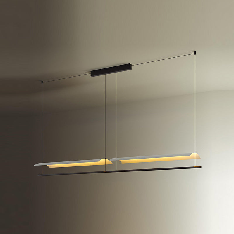 Retrase Black Island Light Modern Metal Led Island Colgante para sala de estar