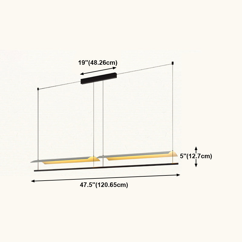 Retrase Black Island Light Modern Metal Led Island Colgante para sala de estar