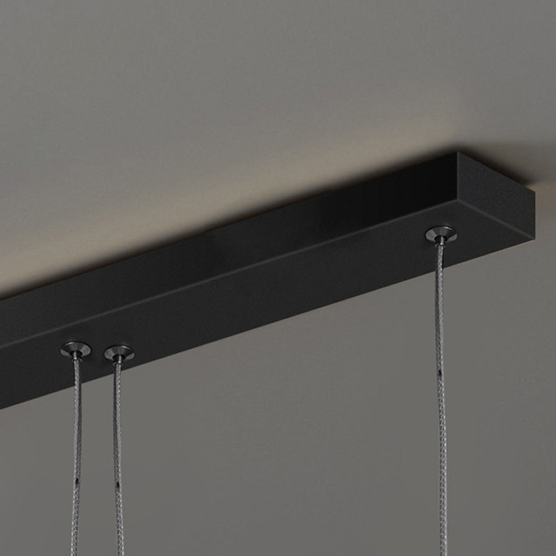 3-Lights Geometric Island Light Modern Metal LED Island Pendant for Living Room