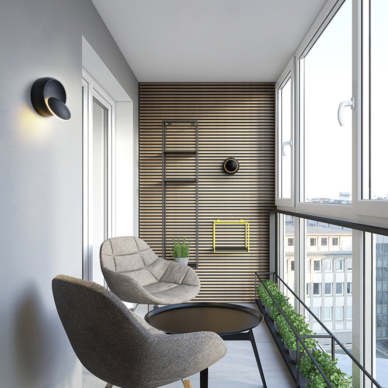 Moderner Stil runder Schatten Wandleuchten Metall 1-Licht-Wandmontage Beleuchtung