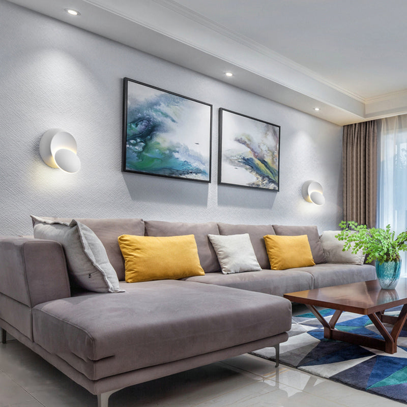 Moderner Stil runder Schatten Wandleuchten Metall 1-Licht-Wandmontage Beleuchtung