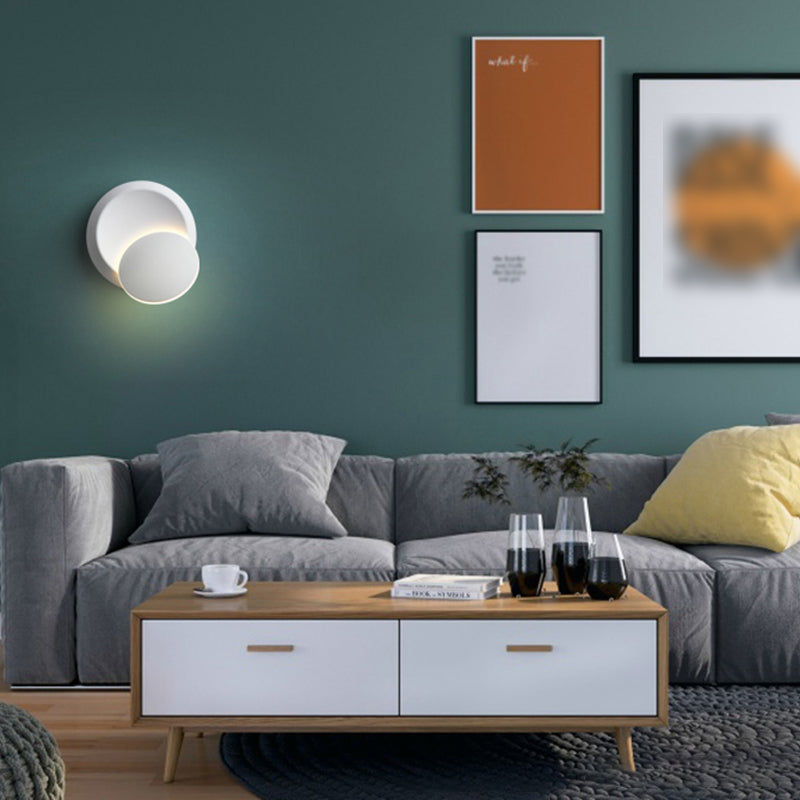 Moderner Stil runder Schatten Wandleuchten Metall 1-Licht-Wandmontage Beleuchtung