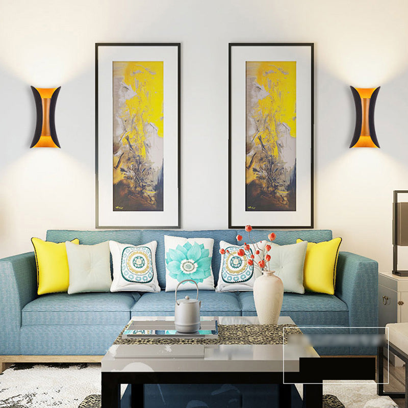 Moderner Stil Geometrischer Schatten Wandleuchten Metall 2 Leuchten Wandmontierte Beleuchtung