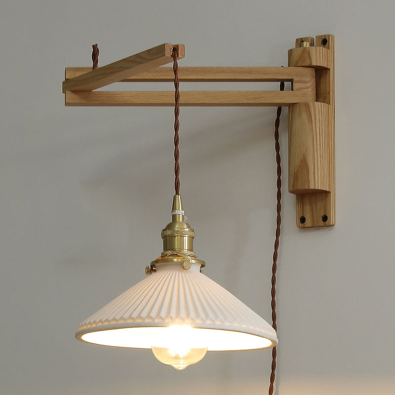 Moderner Stil Geometrischer Wandleuchten Holz 1 Lichtwandmontierte Beleuchtung