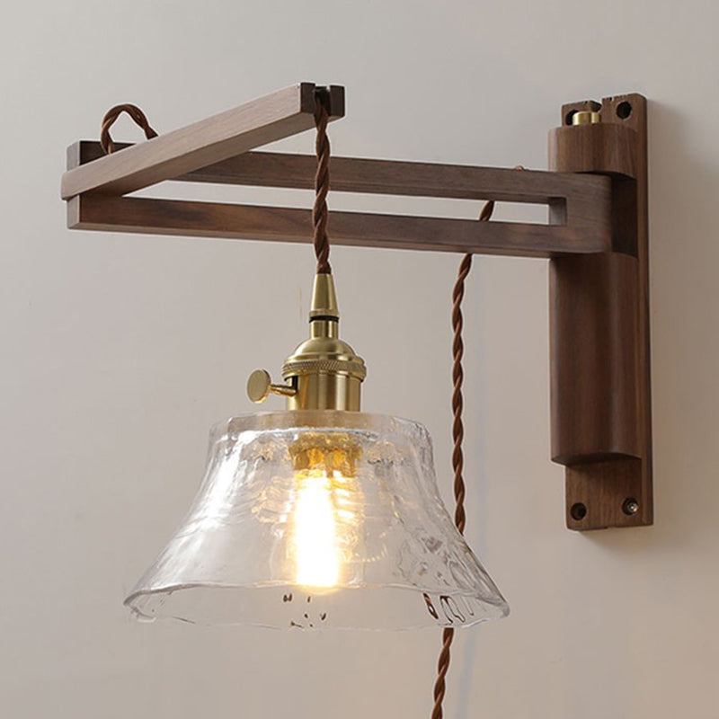 Moderner Stil Geometrischer Wandleuchten Holz 1 Lichtwandmontierte Beleuchtung