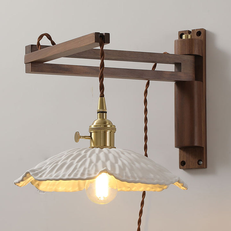 Moderner Stil Geometrischer Wandleuchten Holz 1 Lichtwandmontierte Beleuchtung