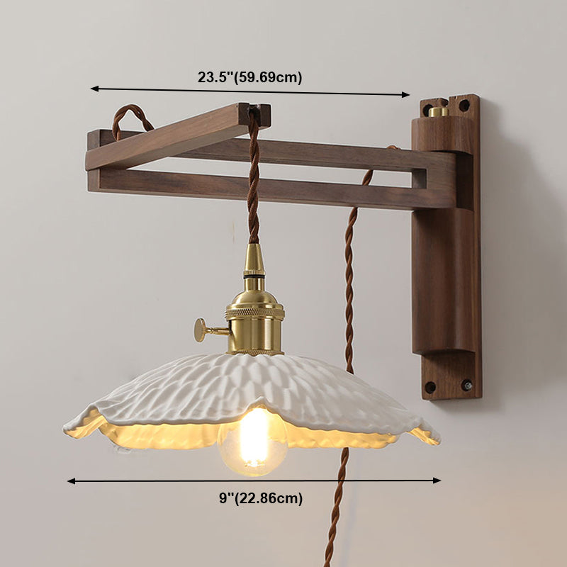 Moderner Stil Geometrischer Wandleuchten Holz 1 Lichtwandmontierte Beleuchtung
