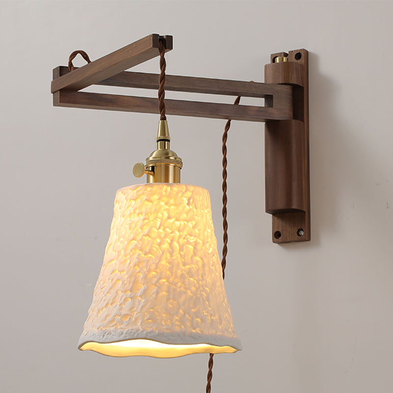 Moderner Stil Geometrischer Wandleuchten Holz 1 Lichtwandmontierte Beleuchtung