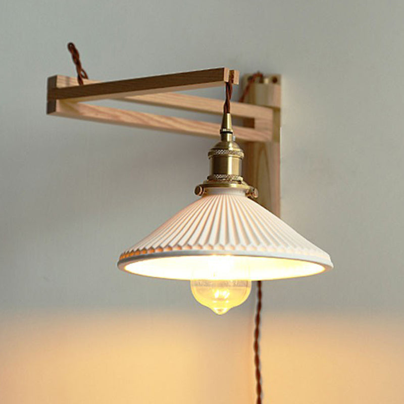 Moderner Stil Geometrischer Wandleuchten Holz 1 Lichtwandmontierte Beleuchtung