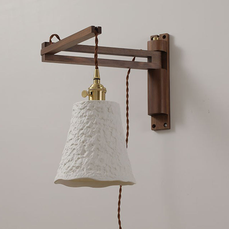 Moderner Stil Geometrischer Wandleuchten Holz 1 Lichtwandmontierte Beleuchtung