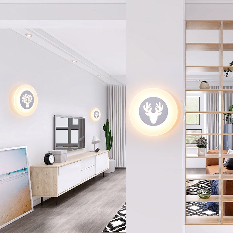 Moderner Stil Geometrischer Wandleuchten Metall Multi -Lichter Wandlampen in Weiß