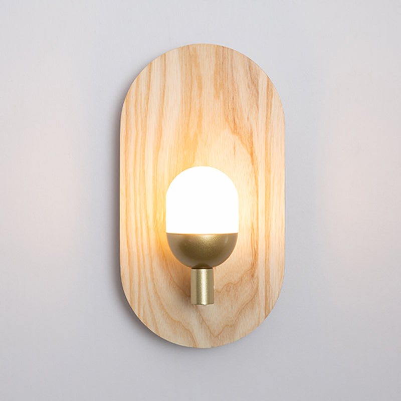 Moderne Holz Wandleuchte Scheuel ohne Pflanzen kreative Glasschattenwandleuchte