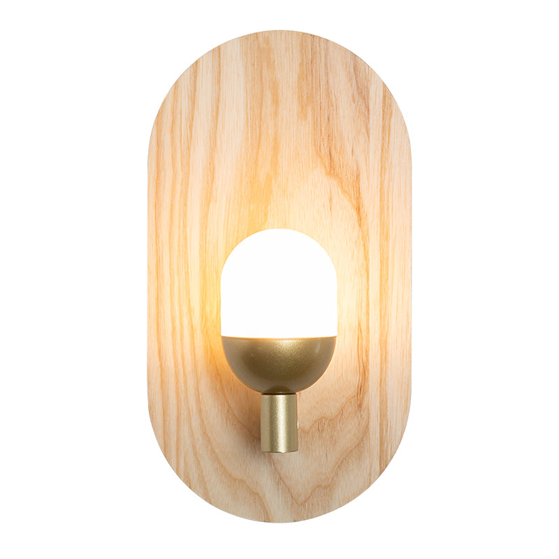 Moderne Holz Wandleuchte Scheuel ohne Pflanzen kreative Glasschattenwandleuchte