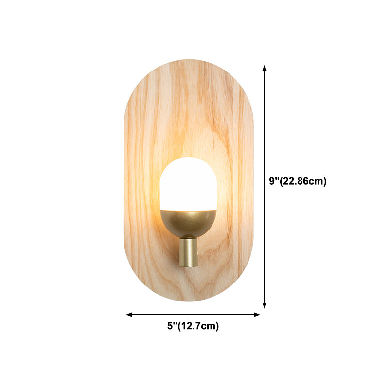 Moderne Holz Wandleuchte Scheuel ohne Pflanzen kreative Glasschattenwandleuchte