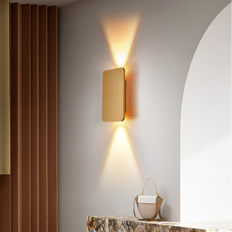 Moderner Stil Rechteck Wandleuchte Metall 2 Licht Wandmontage Leuchten