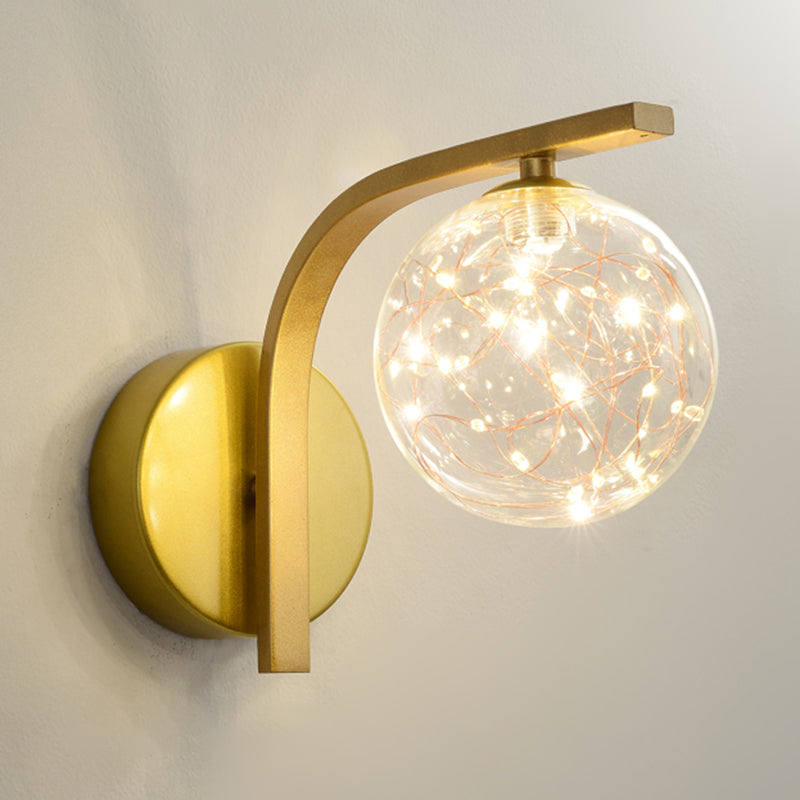 Forme de bille Lumière de mur de verre Style moderne 1 lumière lumineuse lumière murale