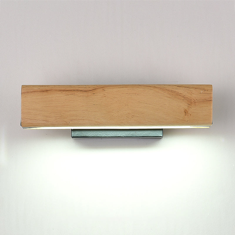 1 Light Rectangle Wall Mounted Lamps Modern Style Wood Wall Lamps