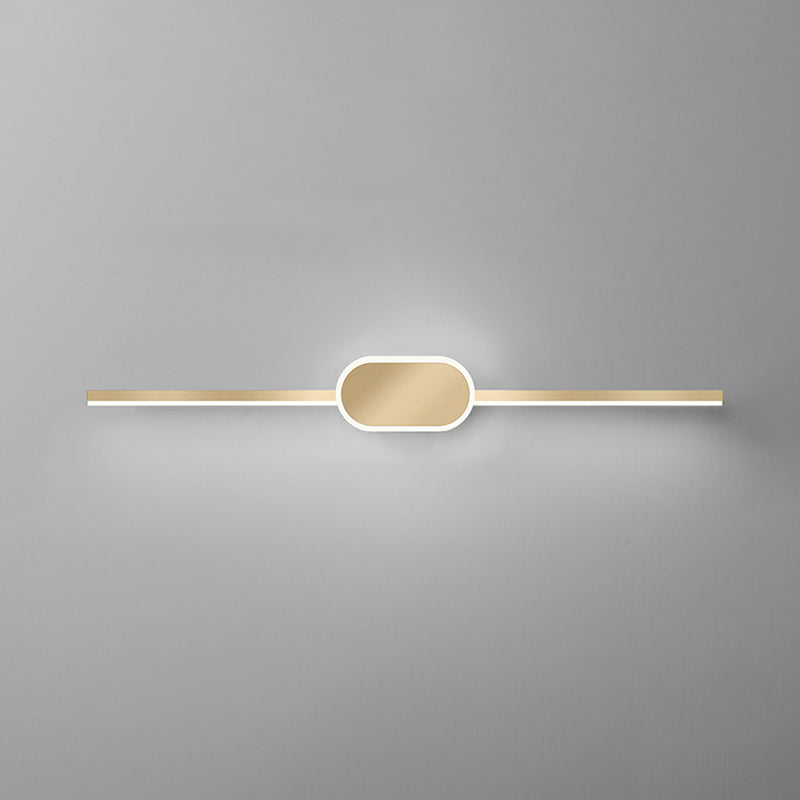 Metal Linear Wall Vanity Light Modern Style 1 Light Vanity Lighting Ideas in Gold