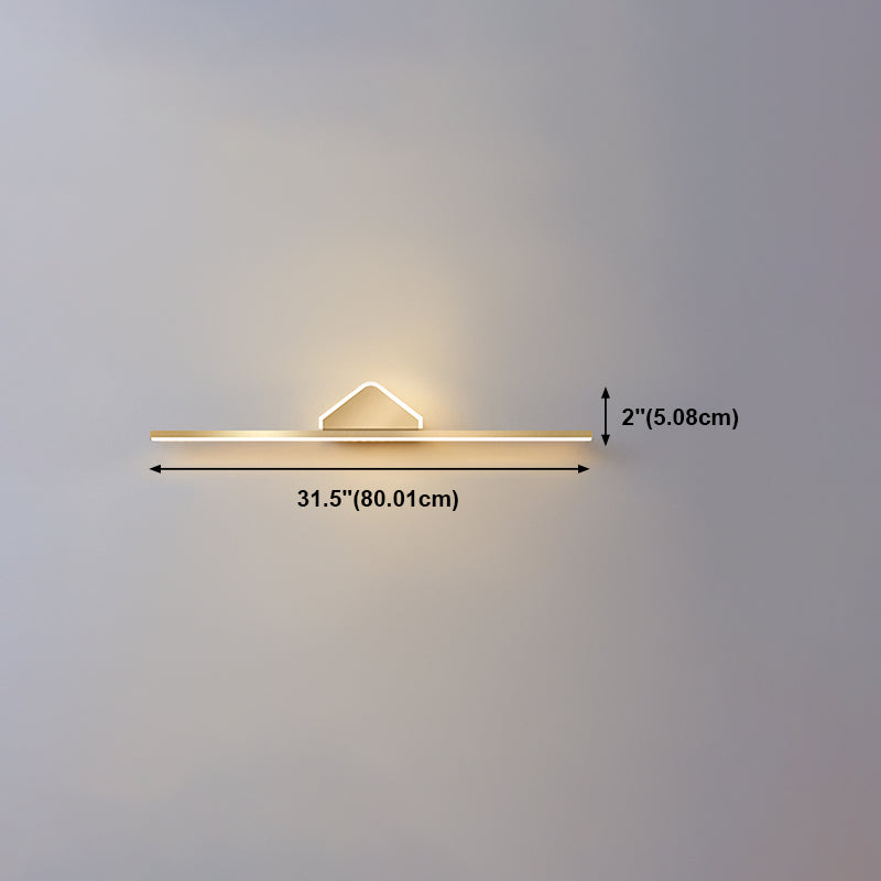 Metal Linear Wall Vanity Light Modern Style 1 Light Vanity Lighting Ideas in Gold
