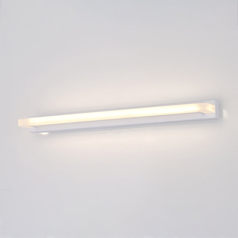 Stile moderno in metallo in metallo lineare 1 illuminazione a supporto della parete a specchio leggero in nero