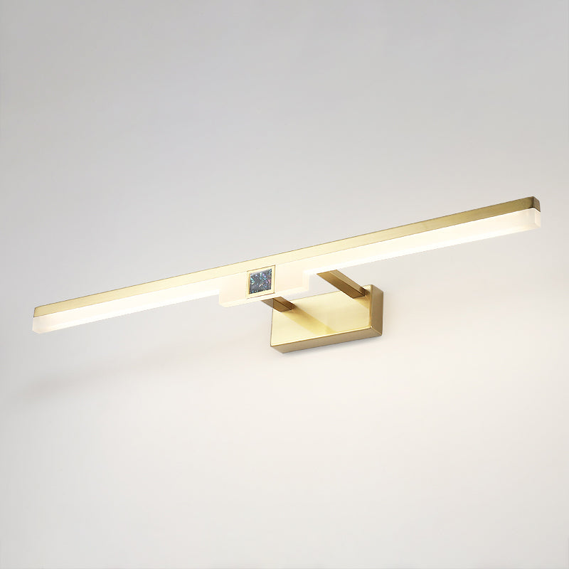 Linear Metal Wall Sconce Modern Style 1-Light Mirror Wall Mount Lighting
