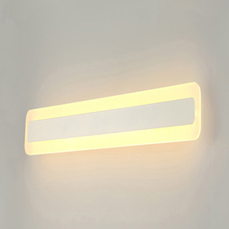 Linear Shade Metal Wall Sconce Modern Single Light Mirror Wall Mount Lighting