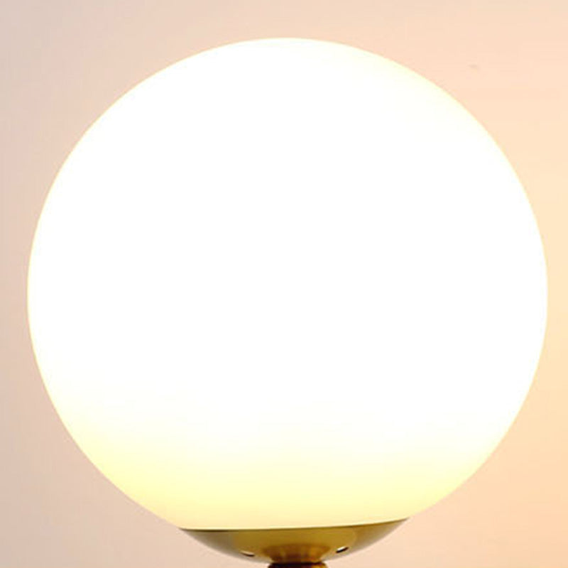 Modern Style Geometry Night Table Lamp White Glass One Light Table Light in Black