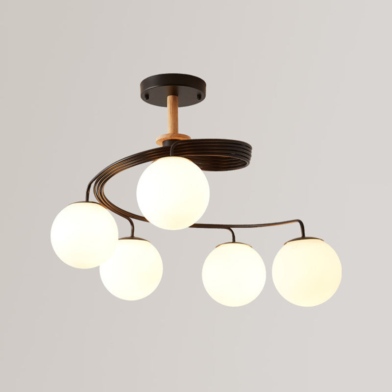 Simple Macron Chandelier Glass Multi Head Pendant Lighting Fixtures for Bedroom