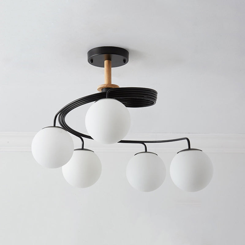 Simple Macron Chandelier Glass Multi Head Pendant Lighting Fixtures for Bedroom