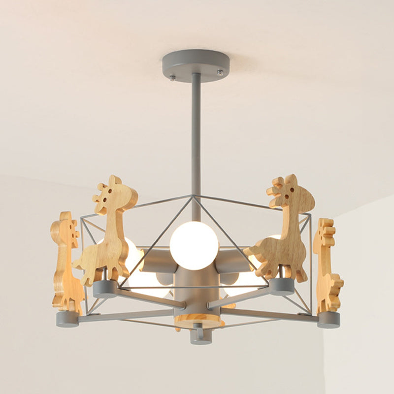 Chandelier simple coloré Macron 5-Light Hanging Light pour Kid Room