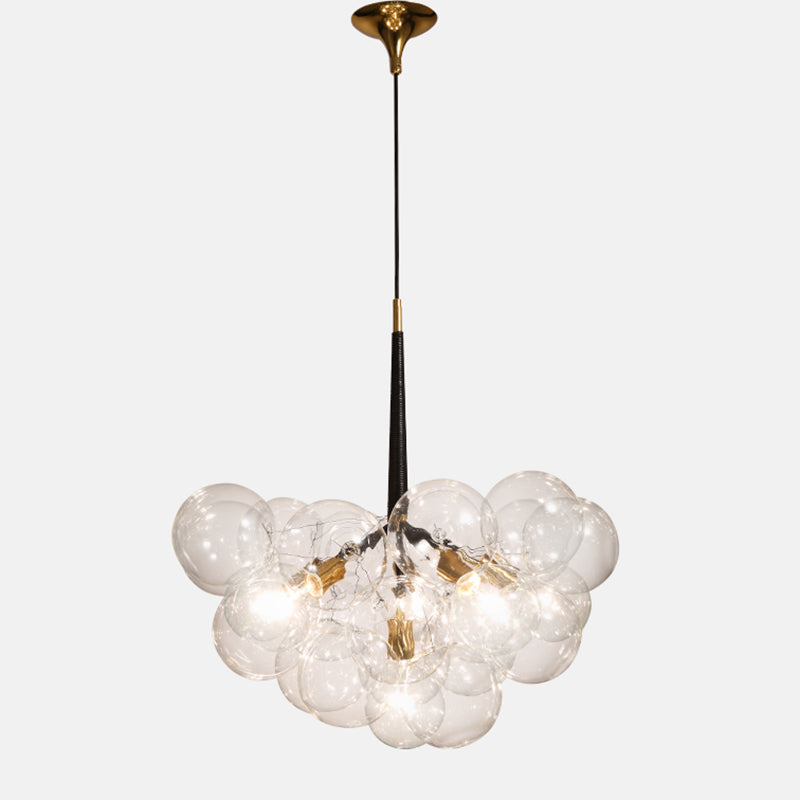 Contemporary Style Spherical Pendant Chandeliers Clear Glass Chandelier Lights