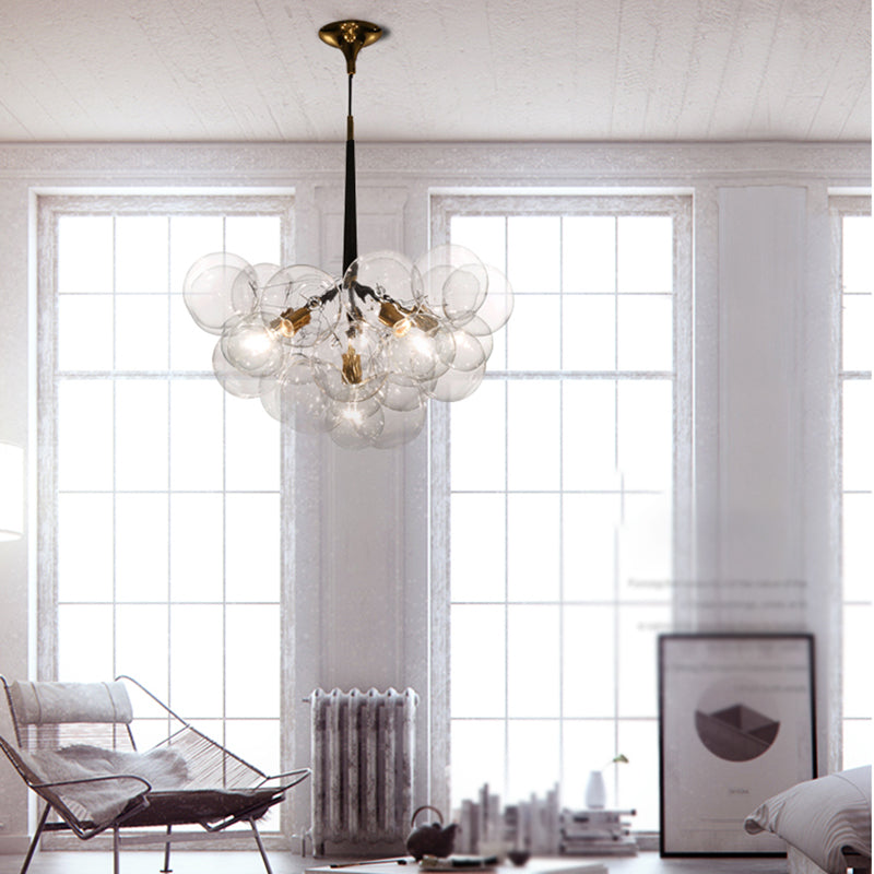 Contemporary Style Spherical Pendant Chandeliers Clear Glass Chandelier Lights