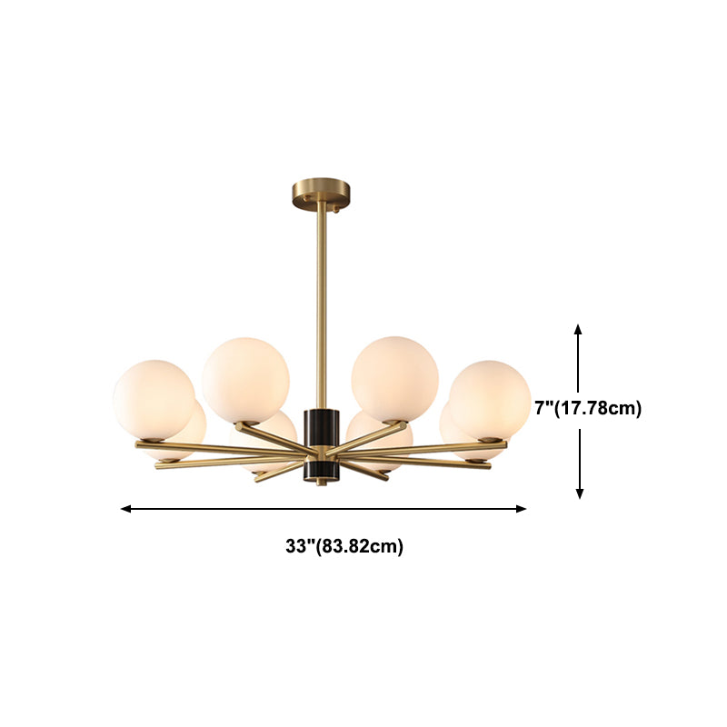 Contemporary Style Spherical Pendant Chandeliers Glass Chandelier Lights in Gold