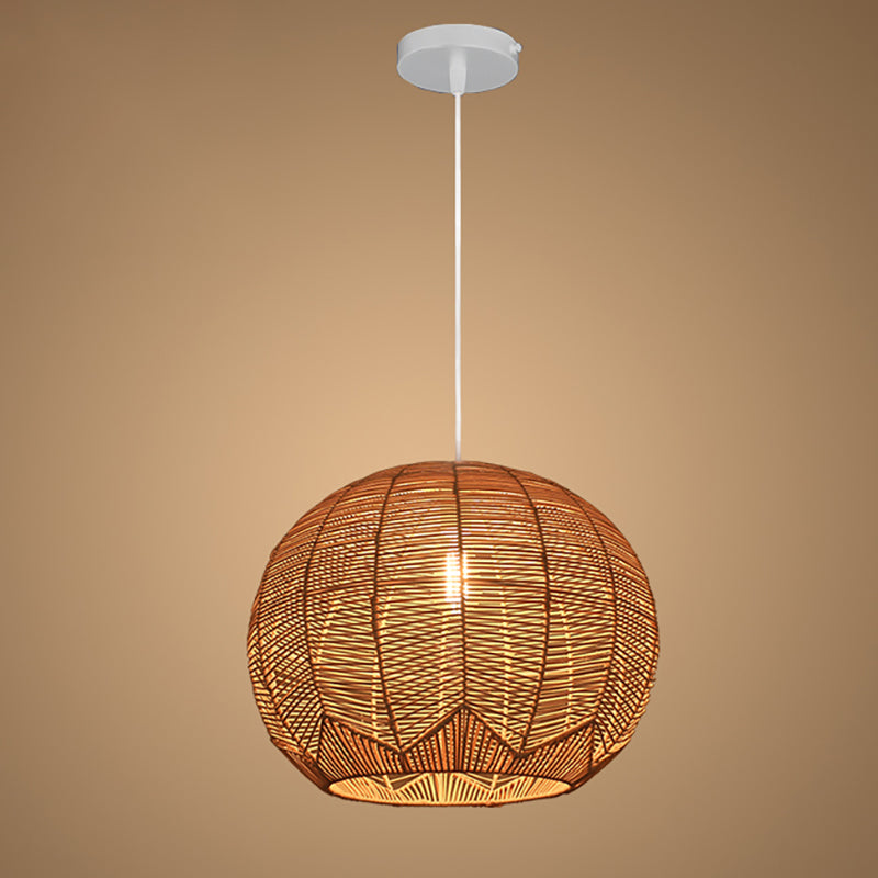 Contemporary Rattan Hanging Light Dome Pendent Lighting Fixture for Dining Room