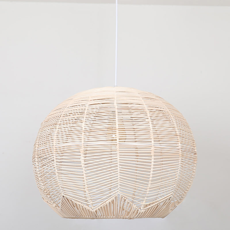 Contemporary Rattan Hanging Light Dome Pendent Lighting Fixture for Dining Room