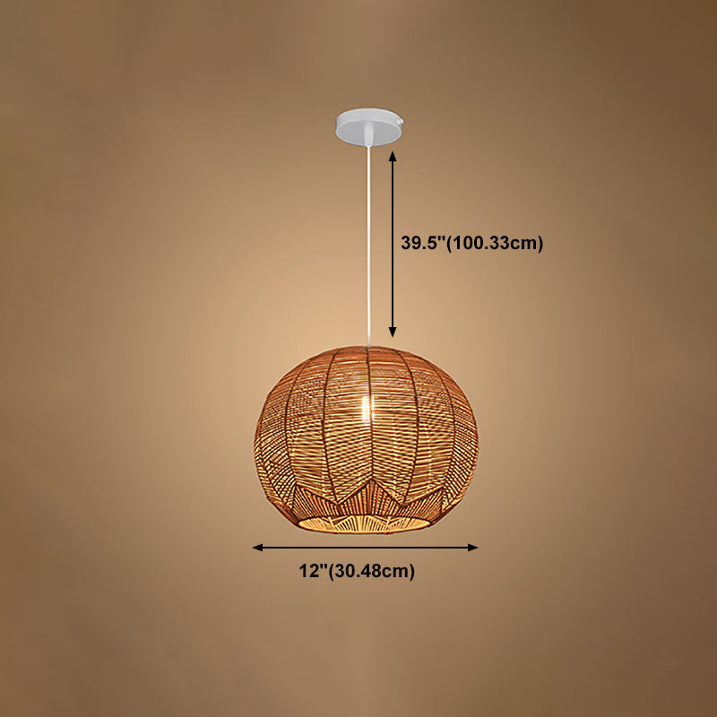 Contemporary Rattan Hanging Light Dome Pendent Lighting Fixture for Dining Room