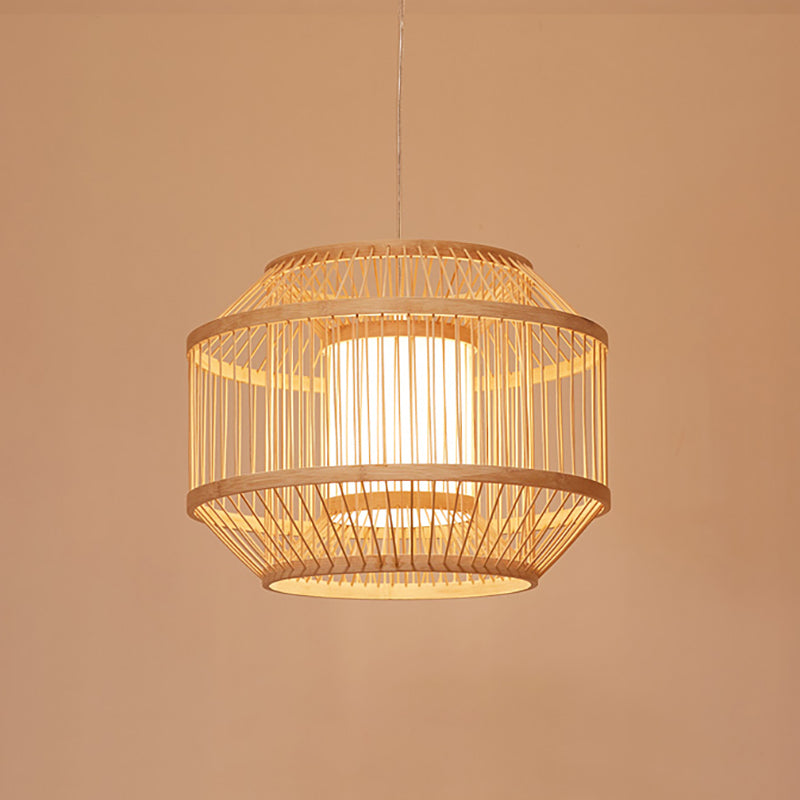 Lumière suspendue moderne Ménage géométrique en bambou pendentif pour le salon