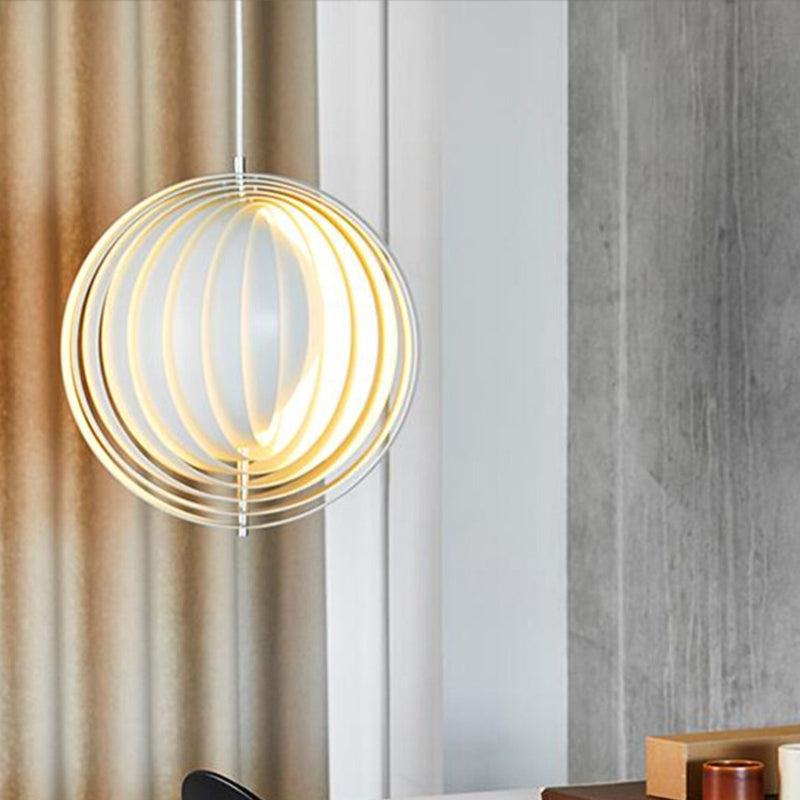 Modern Moon-shaped Shade Hanging Light Household Metallic Art Pendent Light