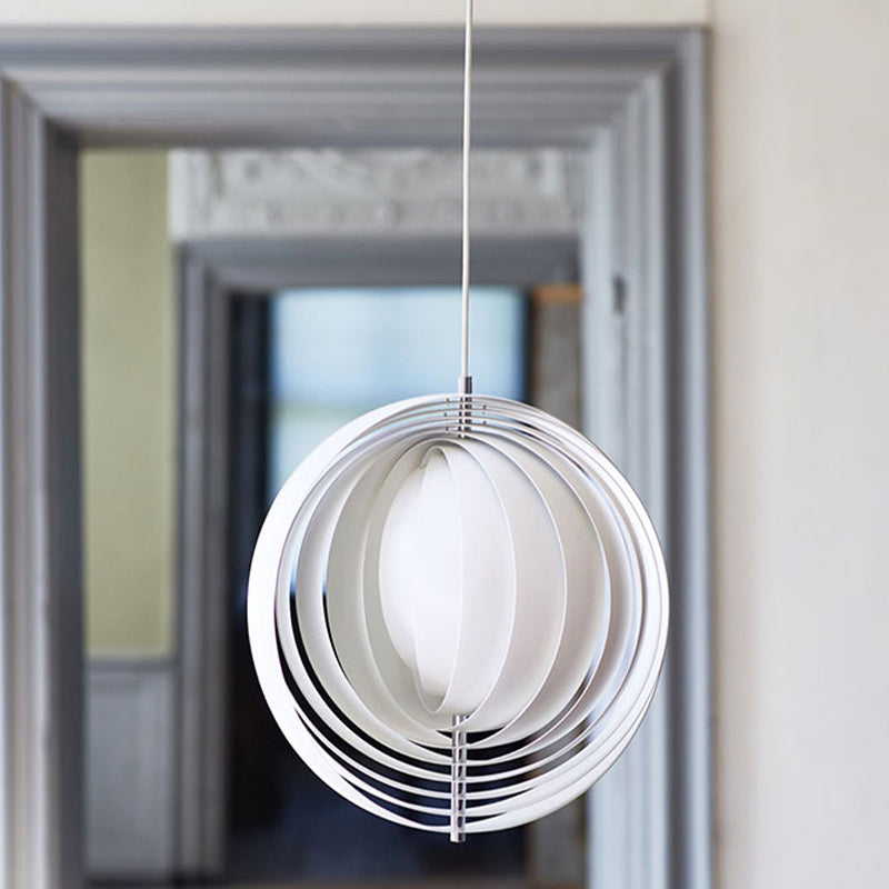 Modern Moon-shaped Shade Hanging Light Household Metallic Art Pendent Light