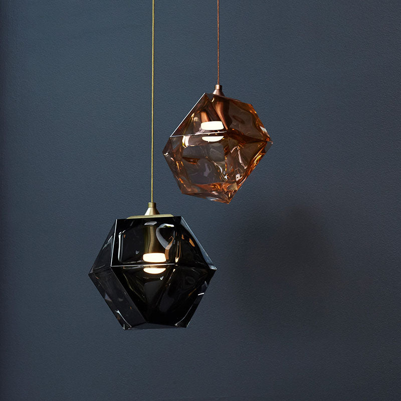 Geometric Hanging Light Nordic Glass Pendent Lighting Fixture for Sitting Room